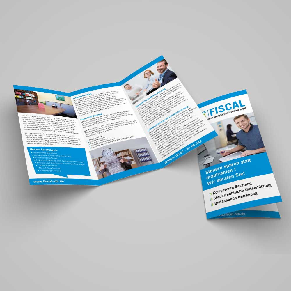 Fiscal Printdesign Flyer Faltblatt