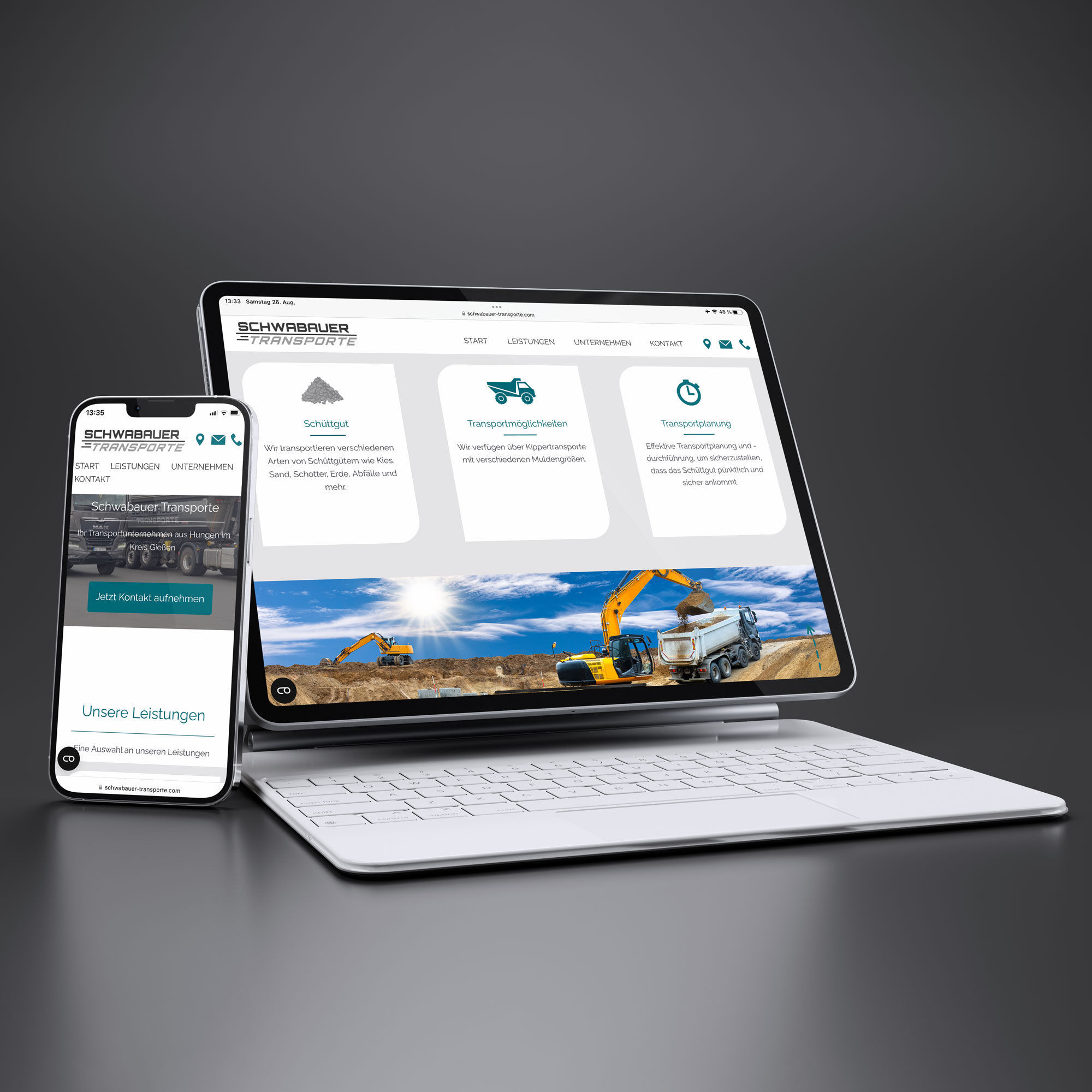 Webdesign Webseite erstellen Schwabauer Transporte Hungen