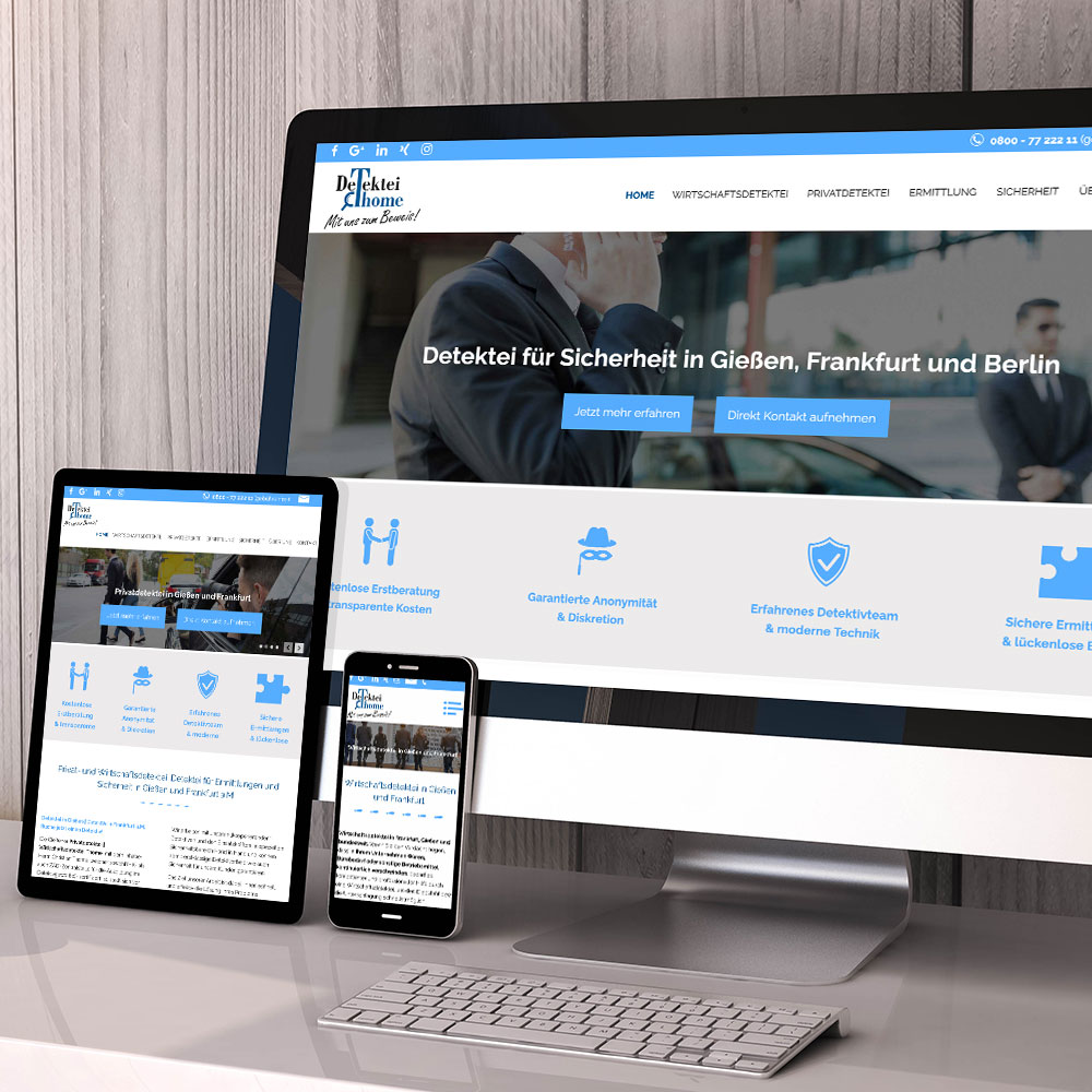 Webdesign CMS Contao Detektei Thome in Gießen